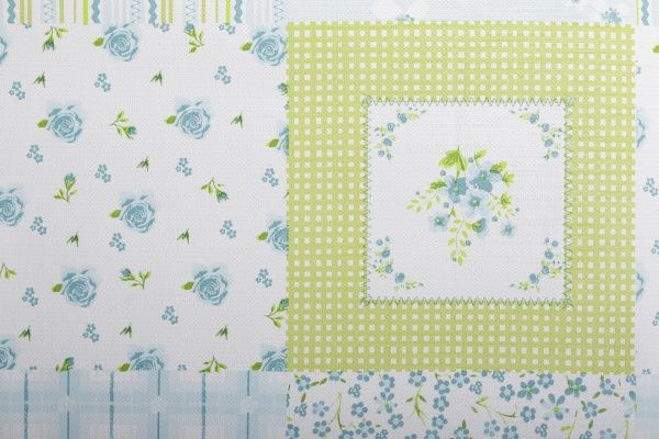 Скатертина Преміум 5733130а20 140x200 см блакитний із салатовим УкрСкат 