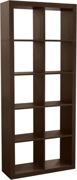 Стеллаж для книг Inteo Кубус МИКС 2х5 (3D HDF) 792x1854x290 мм венге 