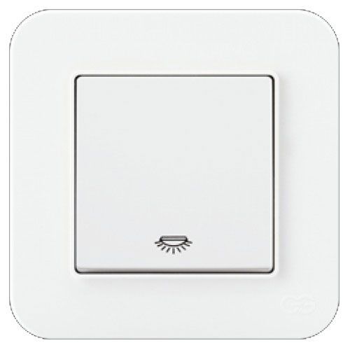 Вимикач Gunsan прохідний одноклавішний без підсвітки 10 А 250В білий 01 37 93 00 100 107