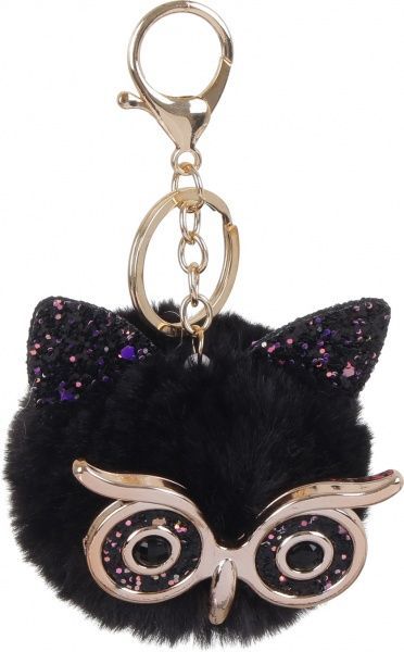 Брелок для рюкзака с карабином Совенок черный