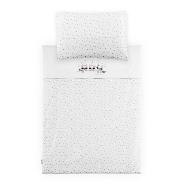 Комплект постельного белья IDEIA Кроха Енот 100х135 см белый с серым 8000012929 