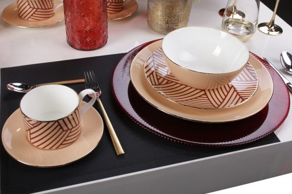 Сервиз столово-чайный Lina Beige 30 предметов на 6 персон Fiora