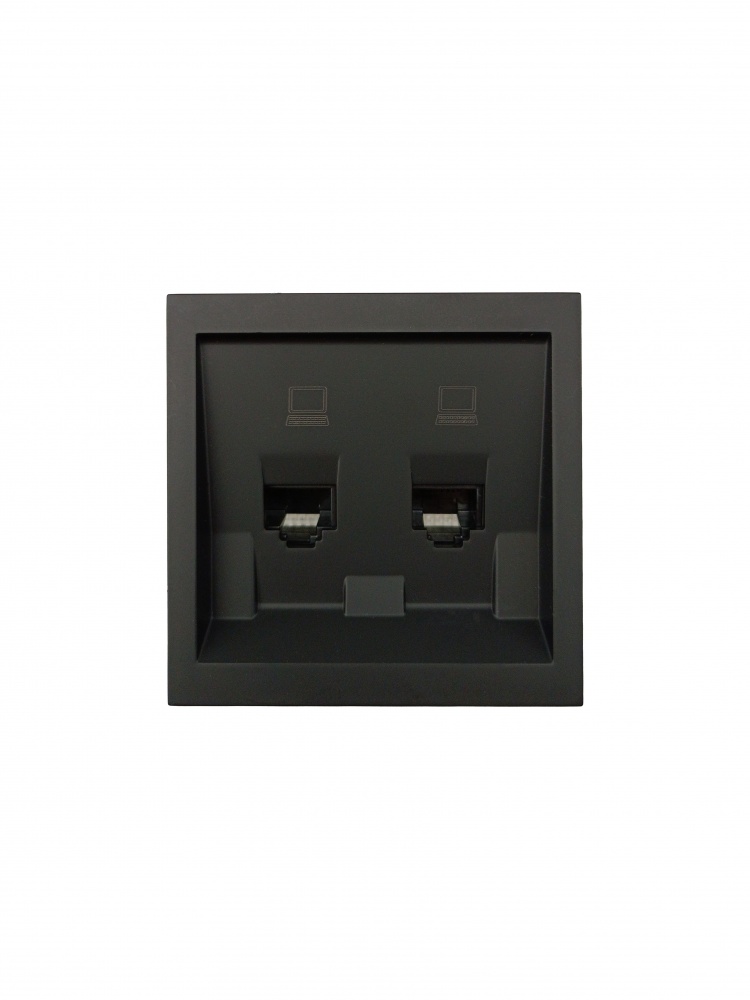 Механізм розетки комп’ютерна HausMark Juna IP20 чорний матовий 7041-1788U2-141