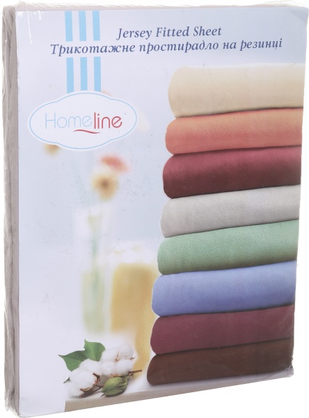 Простирадло на резинці трикотажне 100x200 см капучино Home Line 