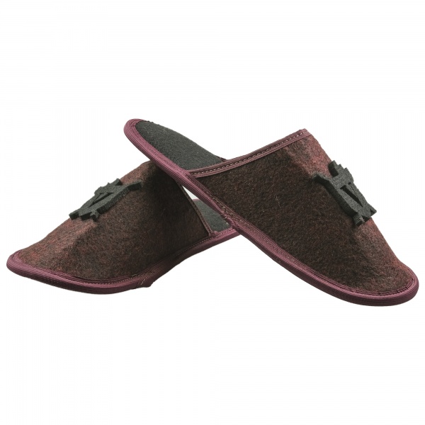 Тапки домашние FX shoes из фетра р. 42-43 бордовый арт.2015