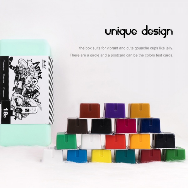 Набір гуашевих фарб AJG-001-18C 18 кольорів 30 мл LC302314 Arrtx