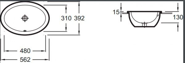 Умивальник Jacob Delafon Vox EYH102-00,56