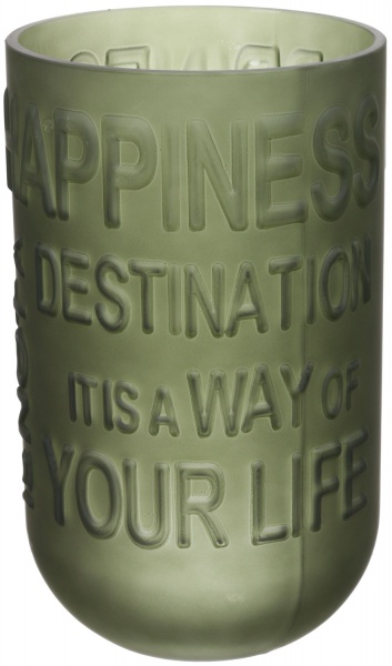 Ваза стеклянная Home 25,1 см зеленая матовая 