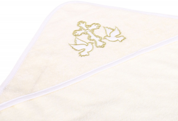 Полотенце махровое Україна Крестик 95х95 см молочный с золотым