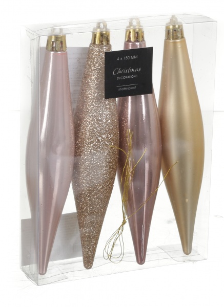 Набір ялинкових іграшок Бурульки 4 шт. 15 см різнокольоровий