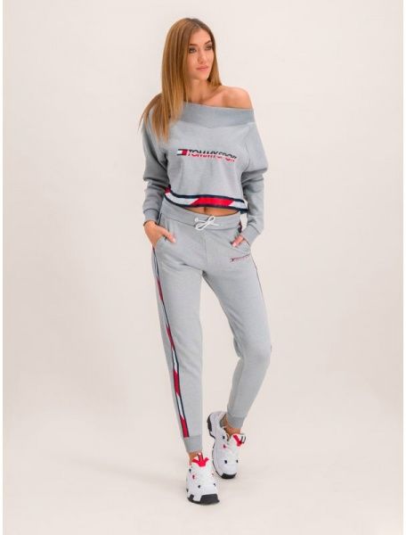 Джемпер Tommy Hilfiger CROP V NECK SWEATER WITH TAPE S10S100363001 р. M светло-серый