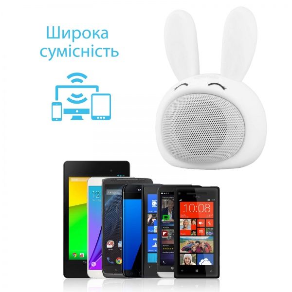 Портативная колонка Promate Bunny 1.1 white 