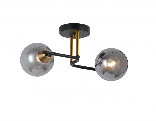 Люстра стельова Blitz 2x60 Вт E27 чорний із золотом 8179-42 