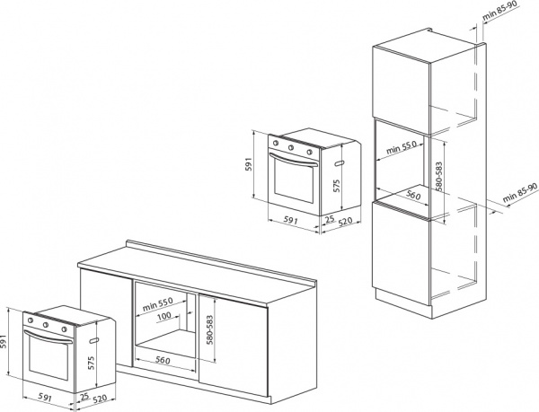 Духова шафа Pyramida PO 60 M BL