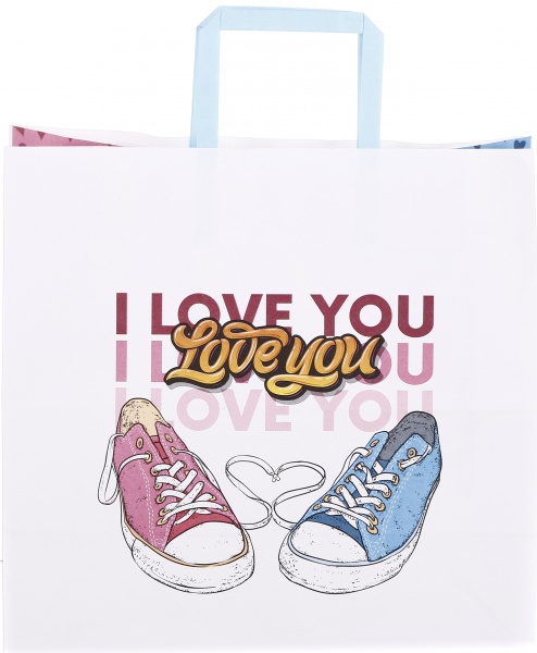 Пакет бумажный 320х150х300 белый с ручками