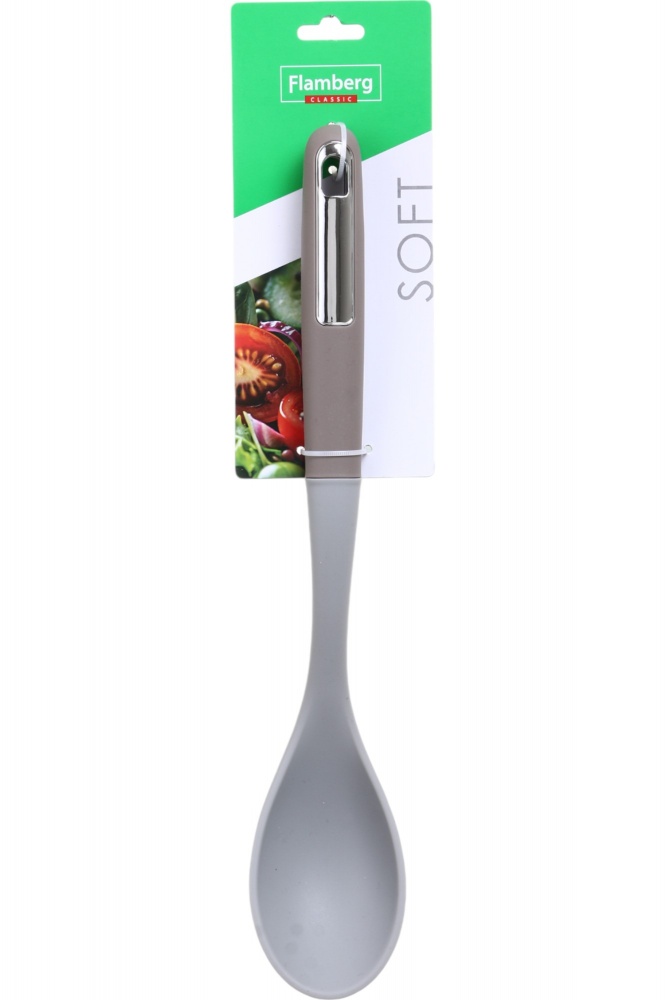 Ложка кухонная Flamberg Soft 35,3x6,5 см серый/мокко