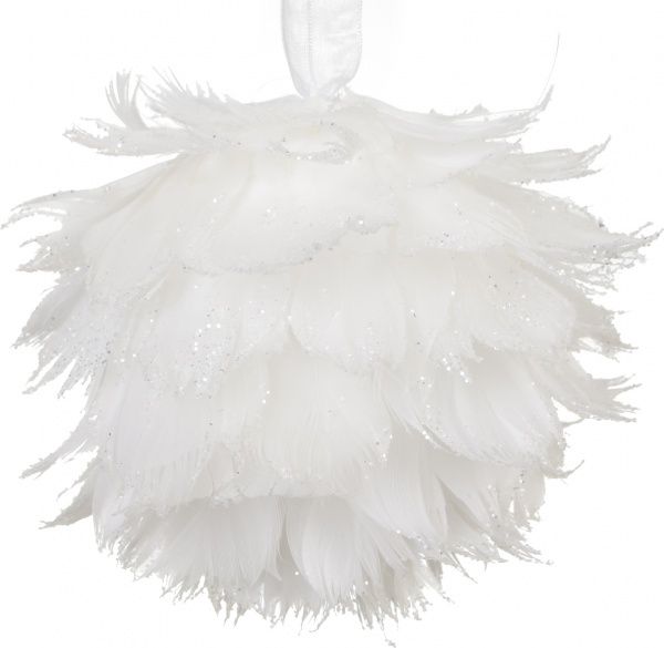 Шар пенопластовый из перьев 10 см белый