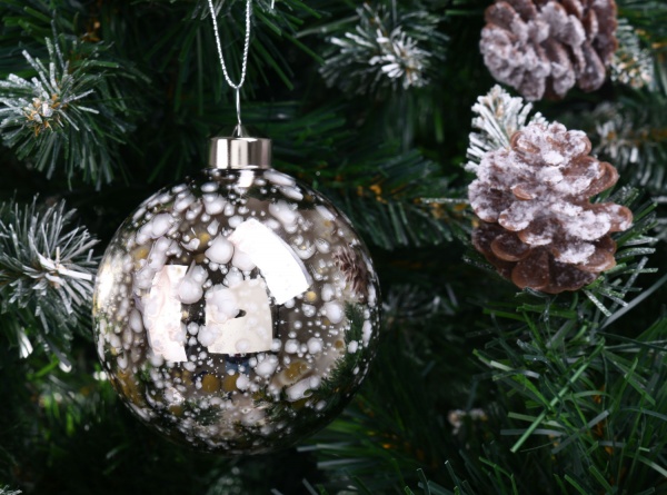 Куля новорічна 80 мм сірий ABT620310