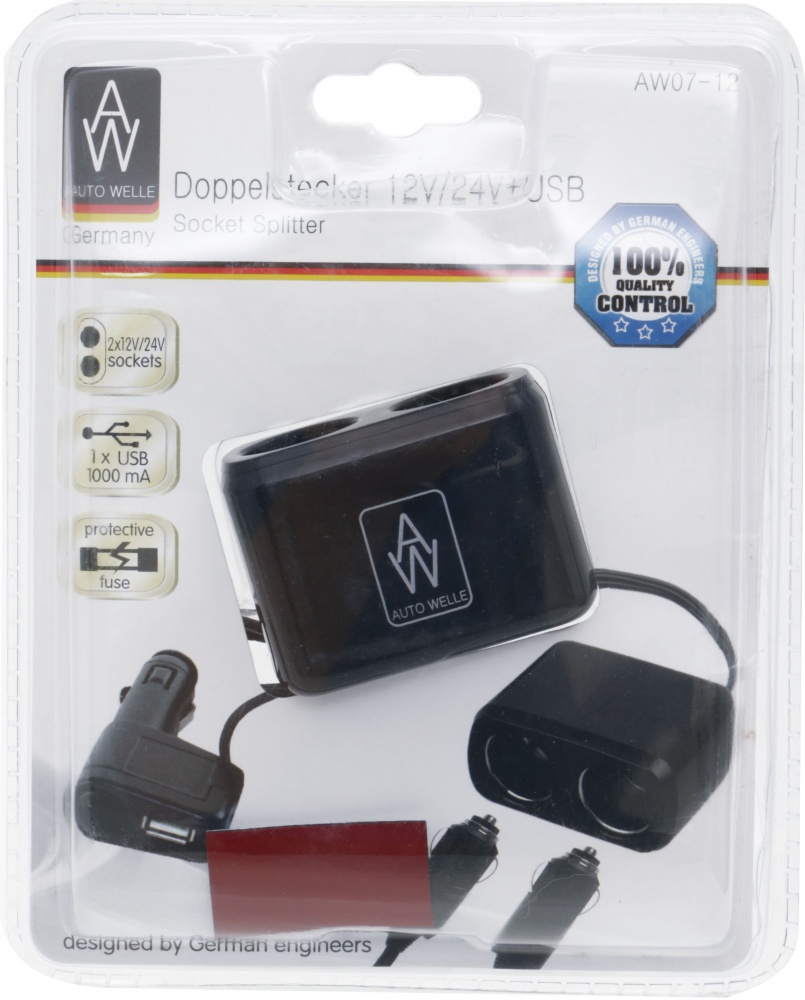 Разветвитель от гнезда прикуривателя Auto Welle AW07-12