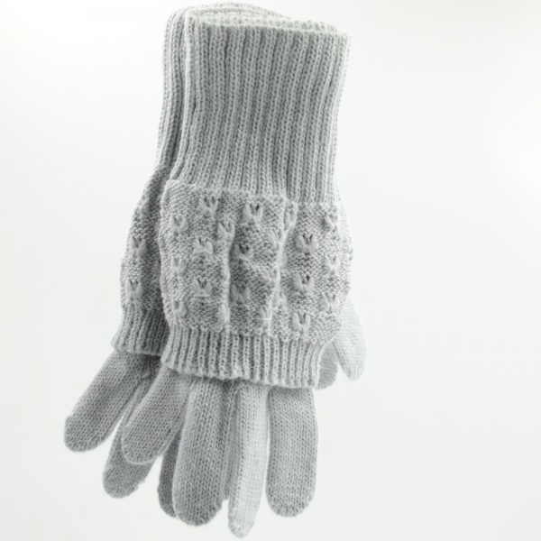 Варежки Margot Bis Loretta р.16 светло-серый 9071 