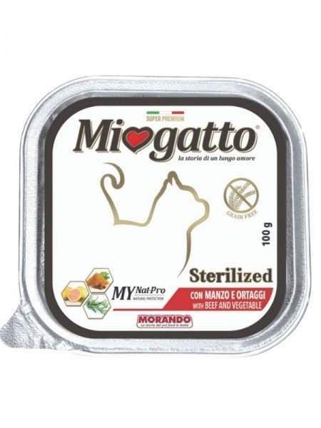 Корм Morando MioGatto Sterilised для стерилізованих кішок, яловичиною і овочами 100 г