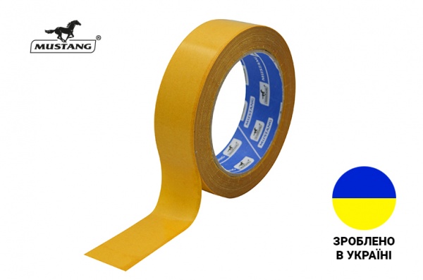 Стрічка Mustang двостороння для мембран та нетканого полотна 30 мм x 25 м 