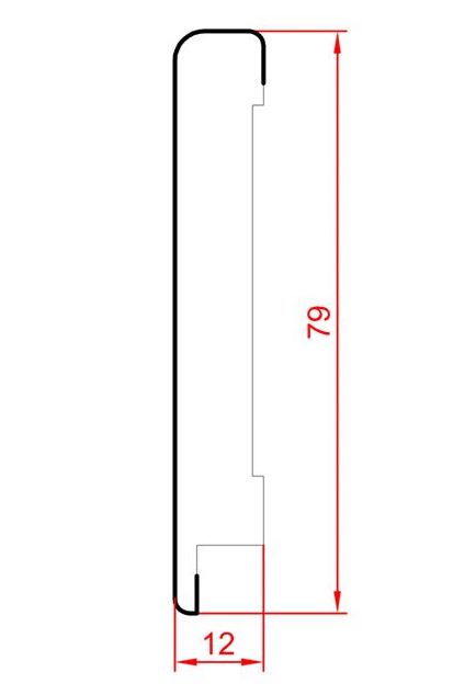 Плінтус МДФ Super Profil ПП1280К сірий стромболі 2070х79х12 мм