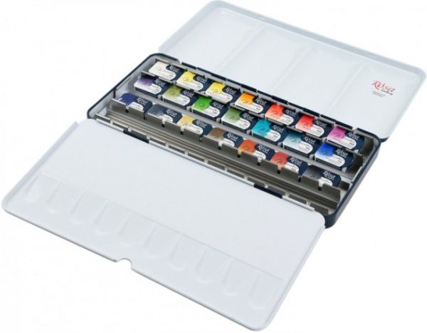 Набор акварельных красок Модерн ROSA Gallery в металлическом пенале 21 шт. 340221 ROSA Gallery
