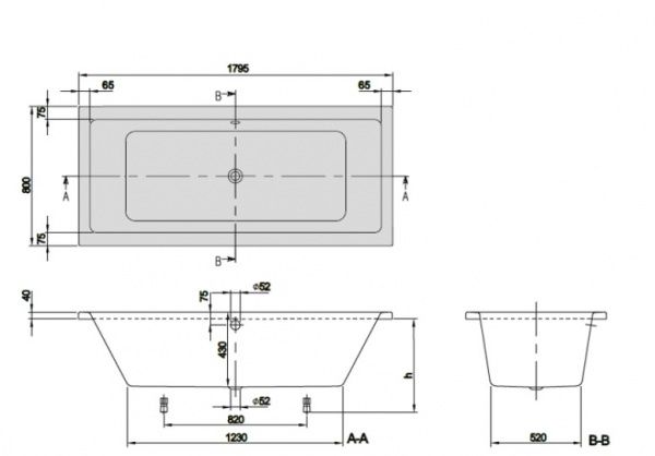 Ванна Villeroy & Boch Targa Plus Duo Targa Plus Duo 180x80 UBA180NES2V-01