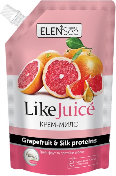 Крем-мыло LIKE JUICE Грейпфрут и Протеины шелка 490 мл
