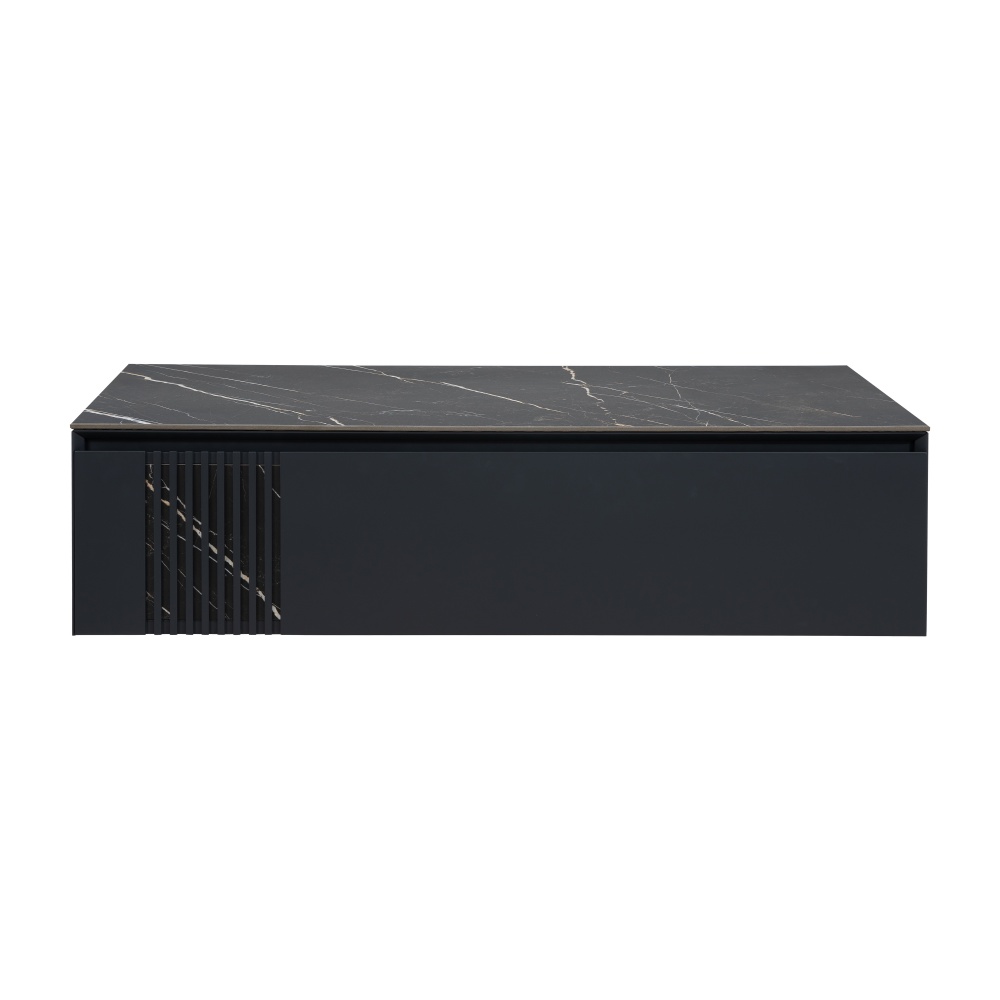 Тумба під умивальник Aqua Rodos MANHATTAN антрацит мат зі стільницею Namibia Black 120 см