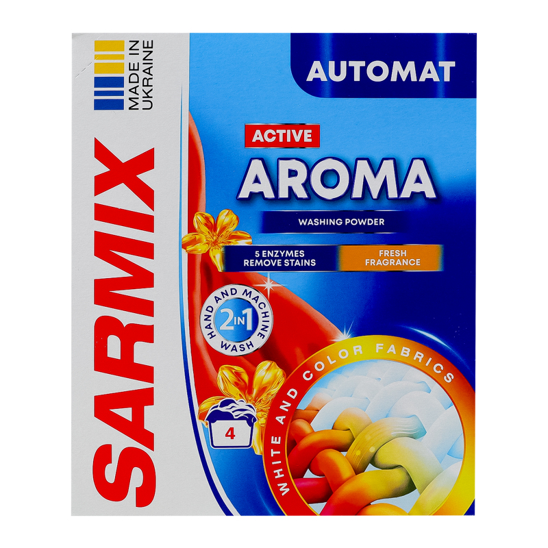 Порошок для машинного та ручного прання SARMIX Active Aroma 0,3 кг