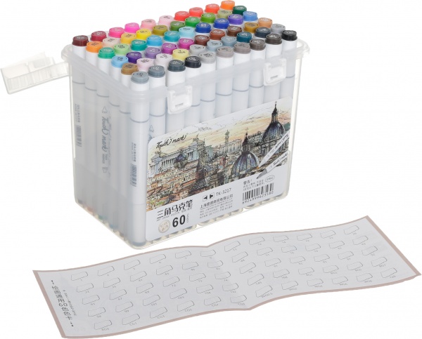 Набір двосторонніх маркерів Touch mark 60 кольорів різнокольоровий 