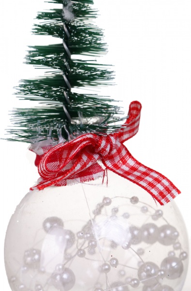 Декоративная подвеска Шар с декором 13x16 см прозрачный NY21114