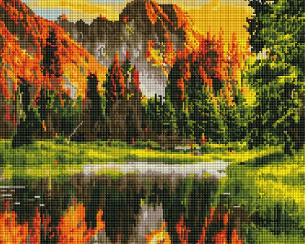 Алмазная мозаика Закат в горной долине 40x50 см DBS3348 Brushme 