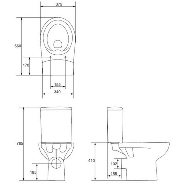 Унітаз-компакт Cersanit NATURE 010 бічн. підвід води , сид. дюр. ліфт