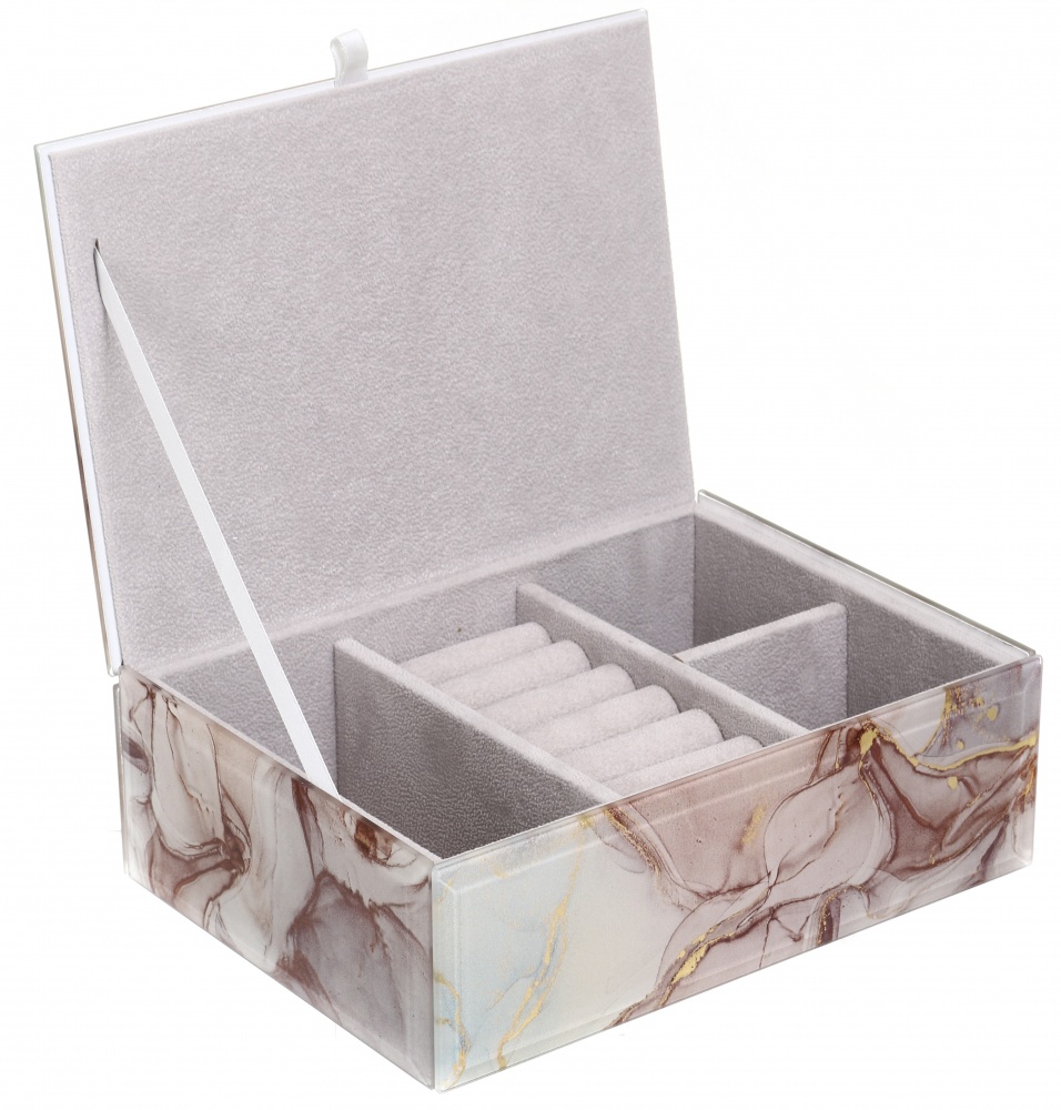 Скринька для прикрас Rosalie 20,5x15x7 см рожевий мармур