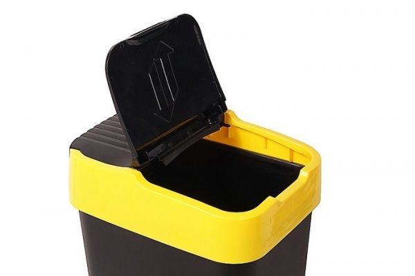 Бак для сміття з кришкою Heidrun Push & Up 18 л жовтий