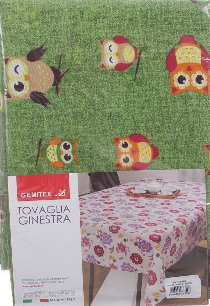 Скатерть Ginestra совы 140x180 см зеленый Gemitex 