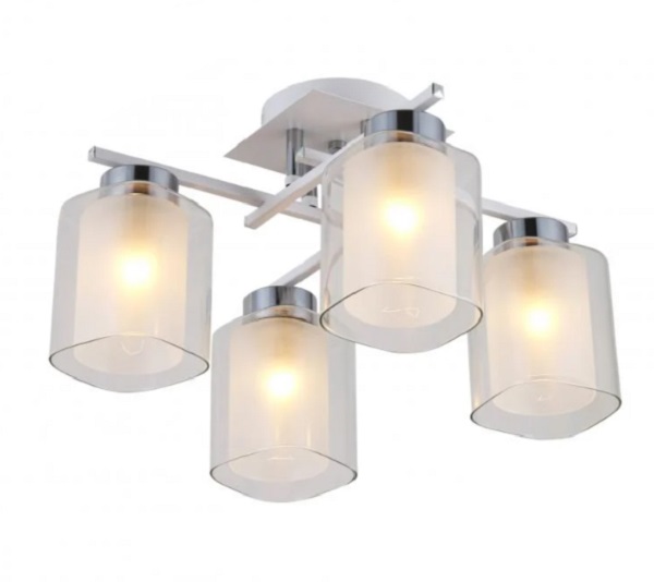 Люстра Miorro Fortuna метал/скло 4x40 Вт E27 хром 51-311-001