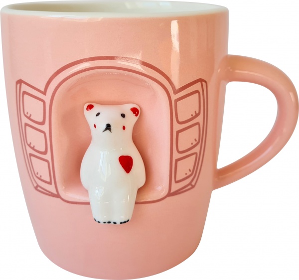 Чашка Window Teddy Bunny Pink 330 мл A0520-JZ20S18P Astera