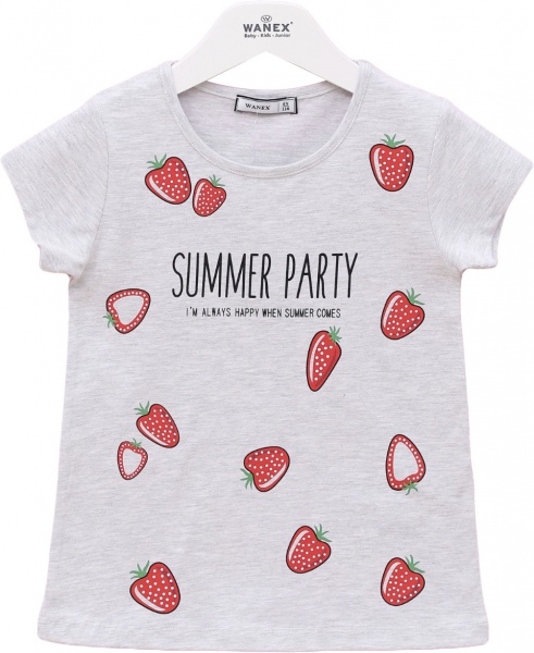 Футболка для дівчаток Wanex Футболки д/д ТМ Wanex 116 р. 95% бав., 5% ел.31349 р.116 сірий 