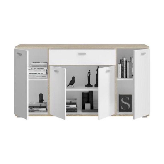 Комод Космо 4Д1Ш 1584х841х480 дуб сонома /белый 