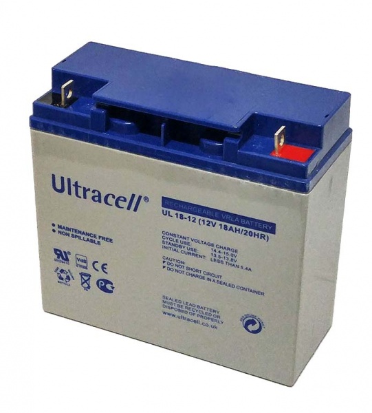 Батарея аккумуляторная Ultracell UL18-12, 12В, 18Ач, AGM