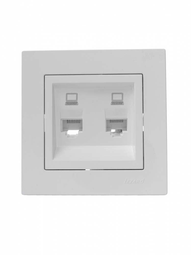 Розетка комп’ютерна подвійна 2 Lezard Vesna IP20 білий 742-0288-141