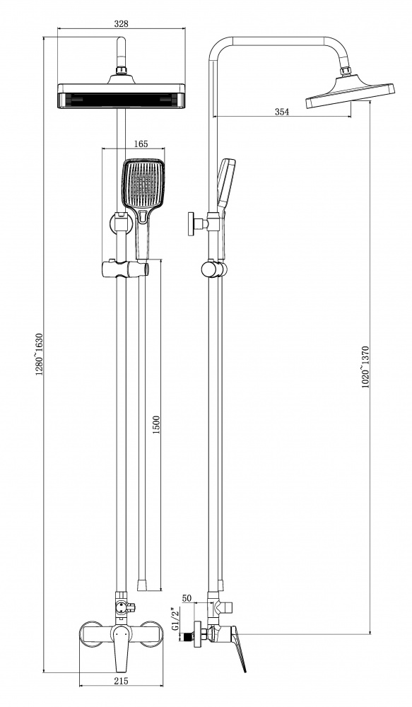 Душевая система Aqua Rodos VALENCIA 12 Chrome АР000110507