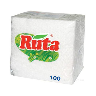 Салфетки столовые Ruta 33х33 см белый 100 шт.