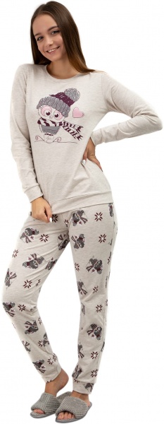 Пижама женская Roksana 1034/16149 р. 2XL бежевый с рисунком 