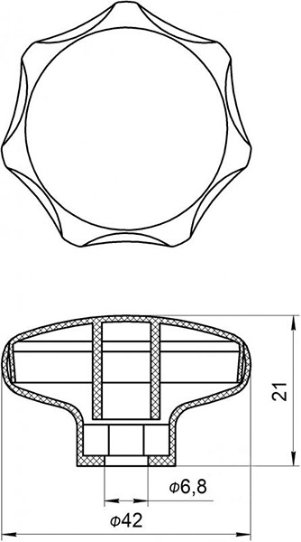 Гайка ручка D 40 мм М8 1 шт універсальна
