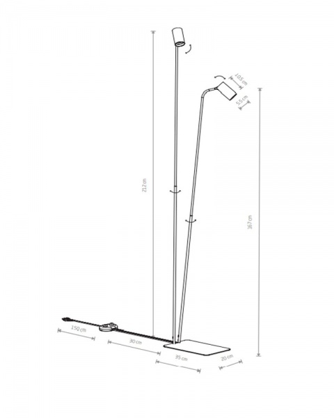 Торшер Nowodvorski Mono 10 Вт GU10 черный 7708 